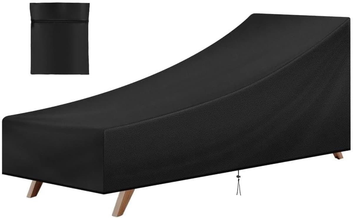 Beschermhoes voor Tuinligstoel, Scheurvast en Waterdicht, UV-bescherming en Windbestendig, 200 x 70 x 40/75 cm — afbeelding 1