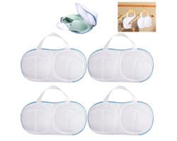 4 stuks - Waszakje Lingerie - Bh Waszakken - Waszakjes met Rits voor bh - Anti-Vervorming - Geschikt Voor A-C-cup met draaghandvat - voorkomt haken en vervorming bij machinale wasbehandeling