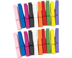 Houten Klemmen - Kleurrijke Clips - Foto's Ophangen - Duurzaam Houtmateriaal - 50 Stuks - Multicolor