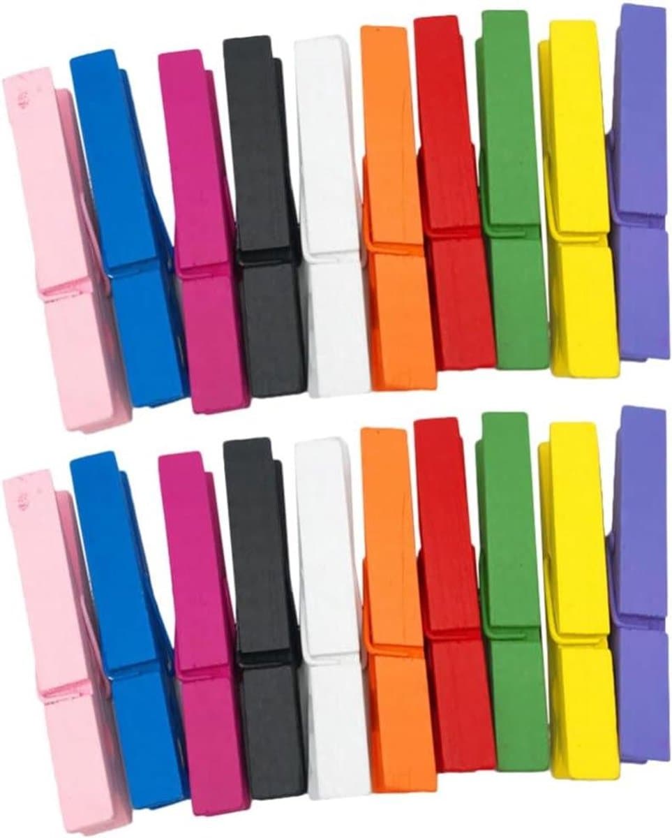Houten Klemmen - Kleurrijke Clips - Foto's Ophangen - Duurzaam Houtmateriaal - 50 Stuks - Multicolor — afbeelding 1