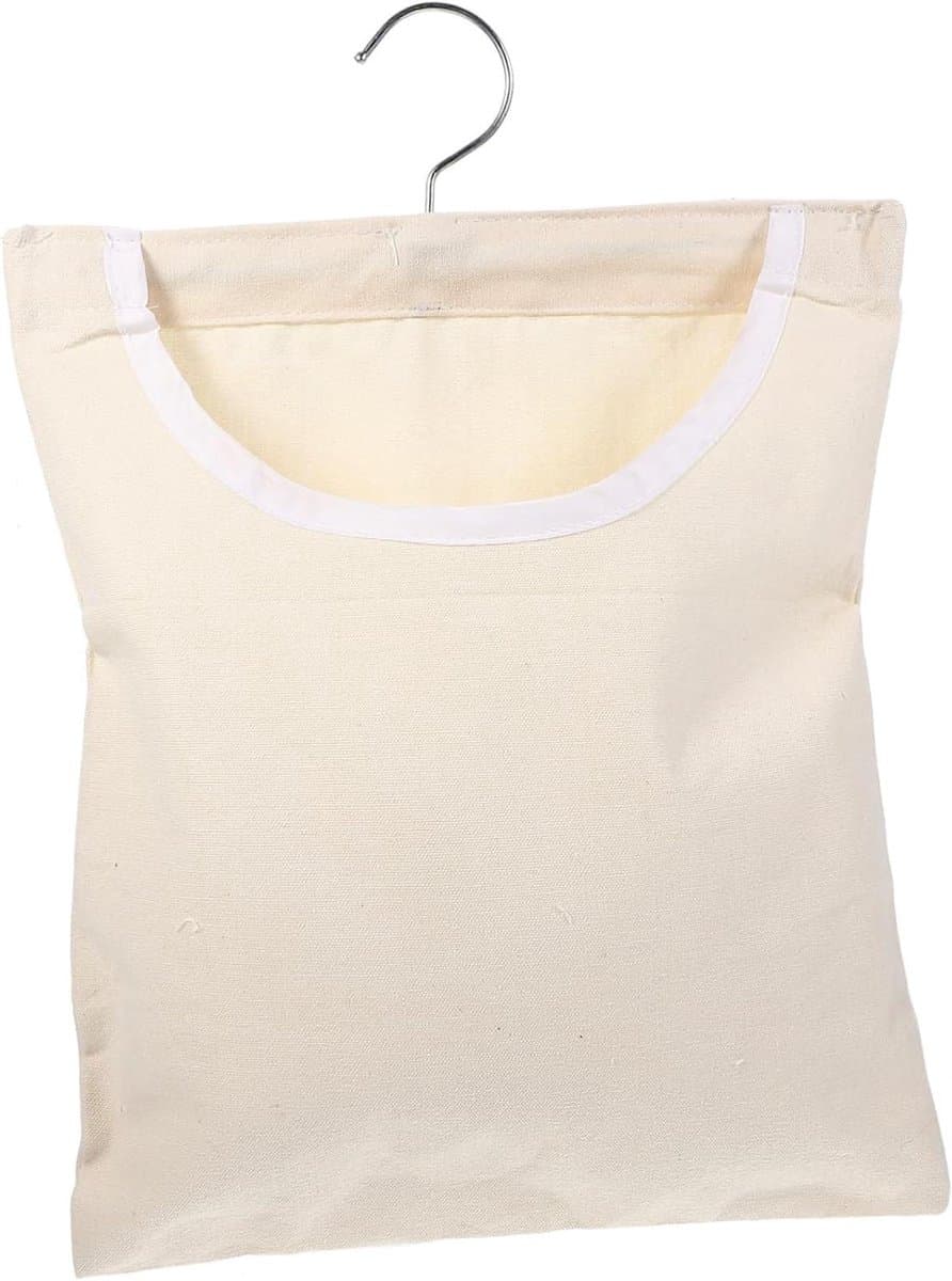 Wasknijper Opbergtas - Kledingclip Houder - Wasgoed Organiseren - Duurzaam Canvas Materiaal - 35x27x1 cm - Beige — afbeelding 1