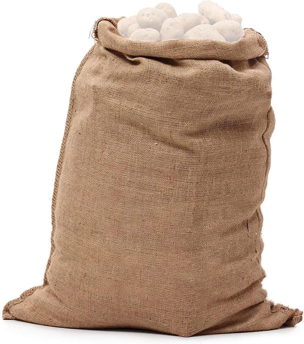 Jute Zakken - Grote Draagtassen - Feestelijke Spelletjes - Robuuste Constructie - Groot Formaat - Natuurlijk — afbeelding 1