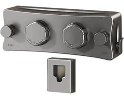 Uittrekbare Waslijn - Verstelbaar Droogrek - Ruimte Besparen - Soepel Vergrendelingsmechanisme - 7.8D x 11.4B x 7.8H cm - Grijs