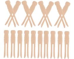 Houten Knijpers - Kledingclips Ambacht - Was Ophangen - Beschermend Rond Ontwerp - 50 Stuks - Lichtbruin