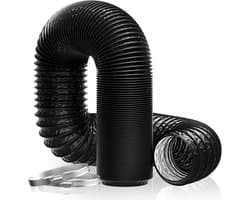 Afvoerslang - Ventilatieslang Flexibel - Mobiele Airco - Verstelbaar tot 5 Meter - 150 mm Diameter - Zwart