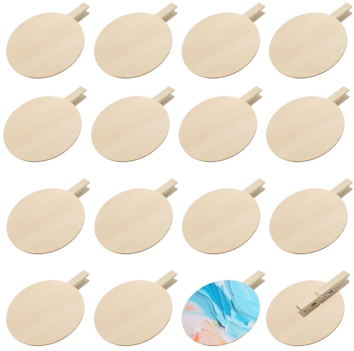 Dailygoods- Knijpers Miniatuur - Houten Knijpers - 50 Stuks - Ronde Klemmen - 5 x 5,8 cm - Duurzaam Hout - Houten Clips — afbeelding 1