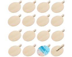 Dailygoods- Knijpers Miniatuur - Houten Knijpers - 50 Stuks - Ronde Klemmen - 5 x 5,8 cm - Duurzaam Hout - Houten Clips