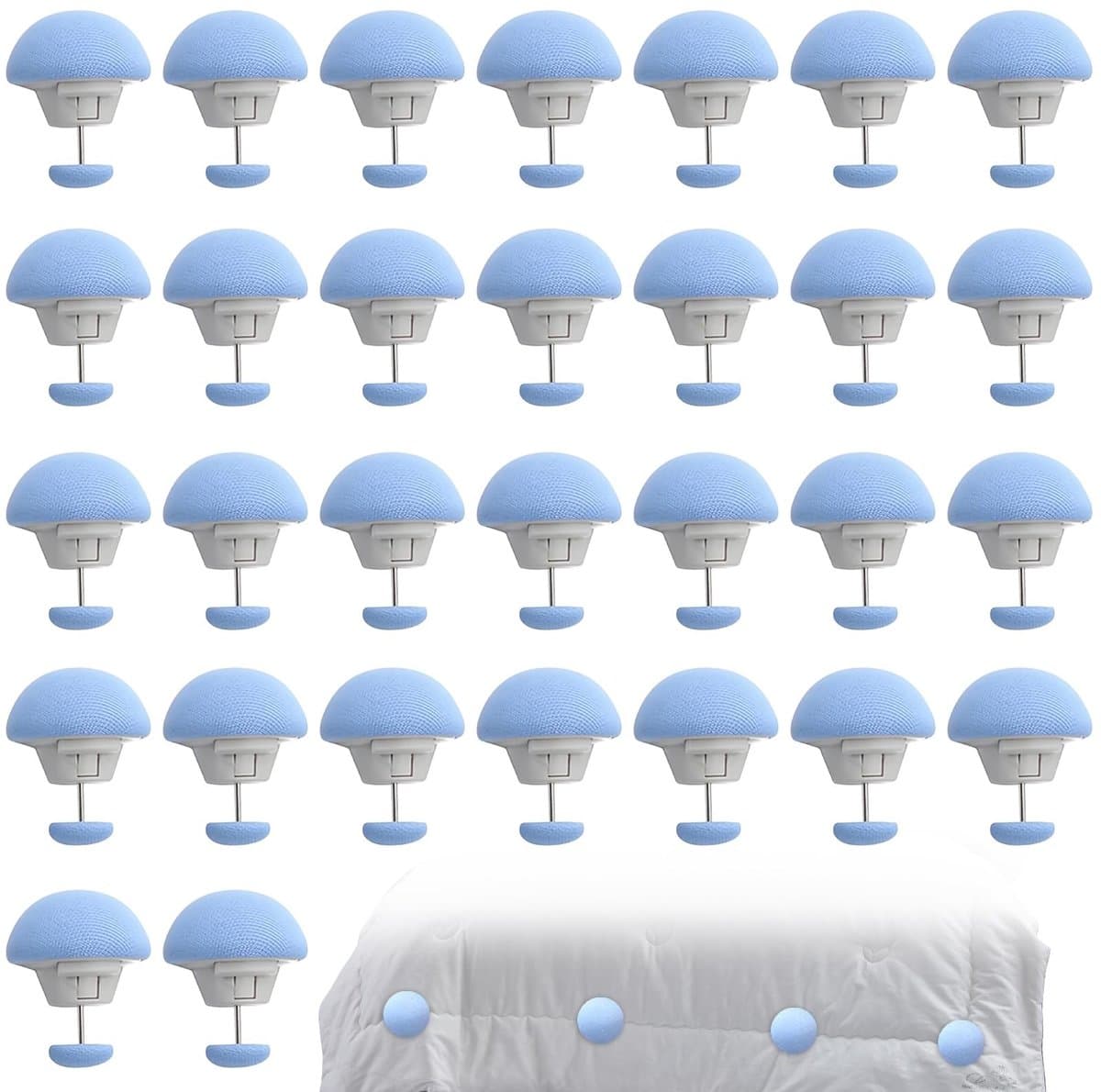 Dailygoods- Dekbedovertrekhouders 30 Stuks - Bedclips - Robuuste Deknaalden - Antislip Dekclips - Voor Dekbedden/Lakens - Ideaal voor Gordijnen — afbeelding 1