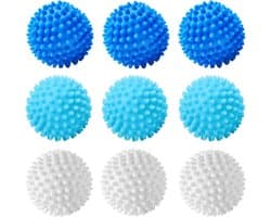 Herbruikbare drogerballen - set van 9 stuks voor wasmachine en droger - wasbal met haarvanger - duurzaam en efficiënt - wasgoedverzorging