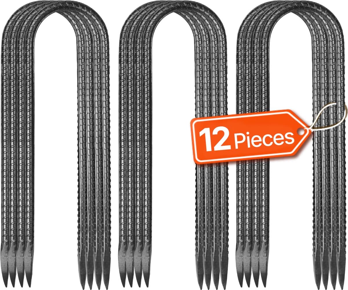 VEVOR 12x U-type Grondankers Grondnagels Haringen Tentharingen 254x55,88mm — afbeelding 1