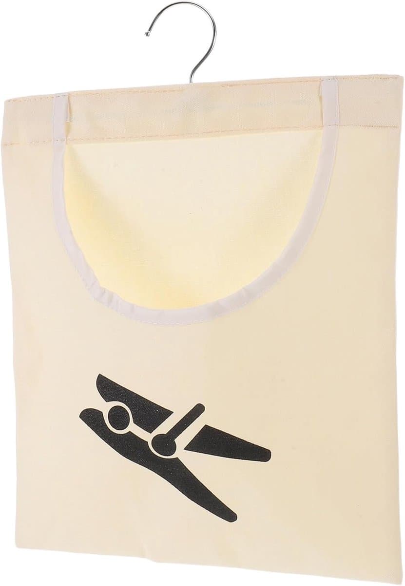 Wasknijper Opberger - Klemmenhouder Tas - Buiten Wassen - Met Ophanghaken - 35x26 cm - Beige — afbeelding 1