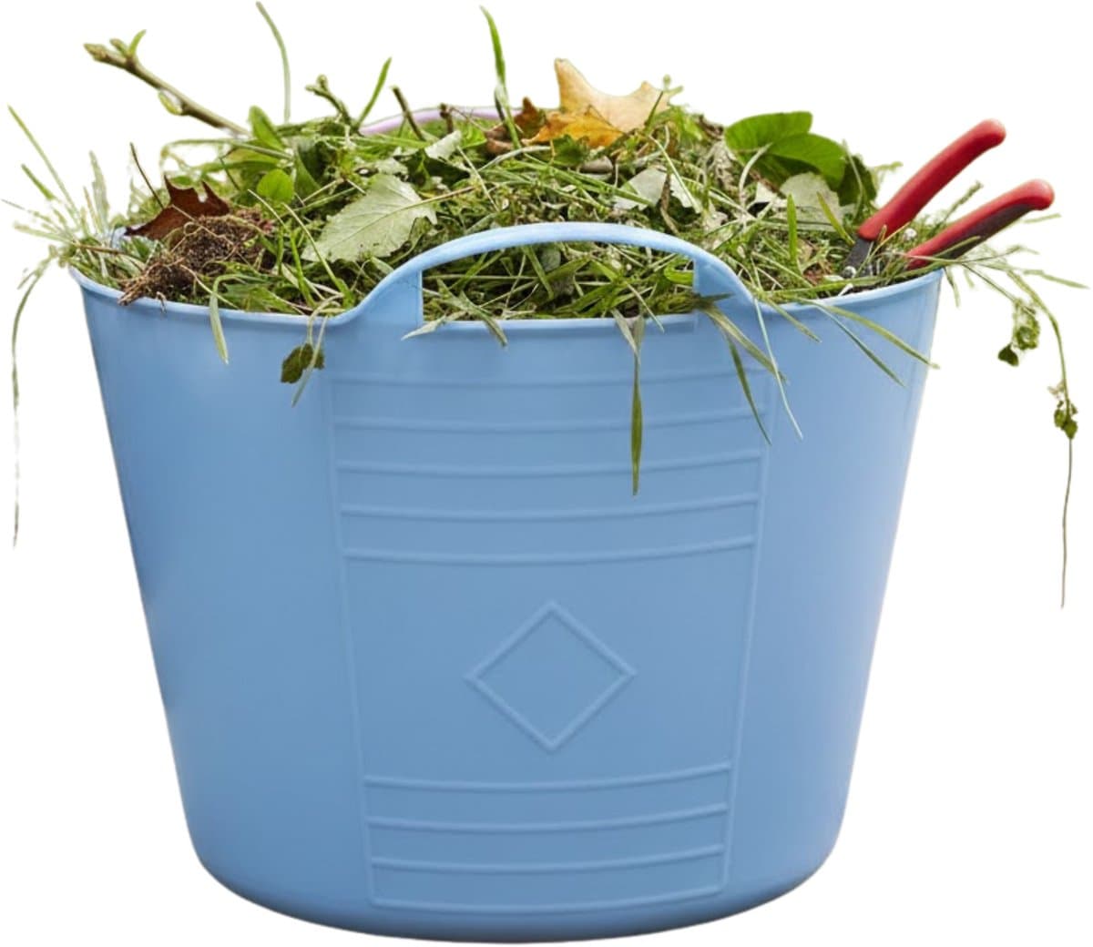 Flexibele kuip / emmer - blauw - 15 liter - kunststof - 35 x 28 cm - met handvatten — afbeelding 1