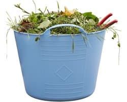 Flexibele kuip / emmer - blauw - 15 liter - kunststof - 35 x 28 cm - met handvatten