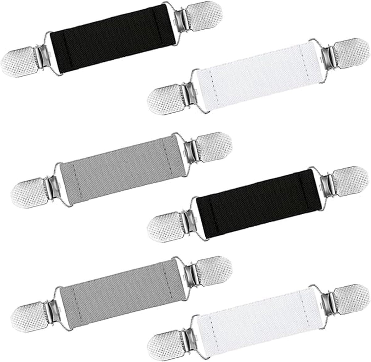 Set van 6 sjaalclips - kledingclips - korte clips - vestclips - handschoenclips - geschikt voor kinderen en volwassenen - 13 cm x 2,5 cm — afbeelding 1