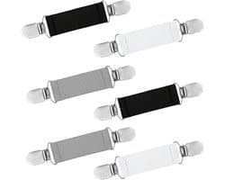 Set van 6 sjaalclips - kledingclips - korte clips - vestclips - handschoenclips - geschikt voor kinderen en volwassenen - 13 cm x 2,5 cm