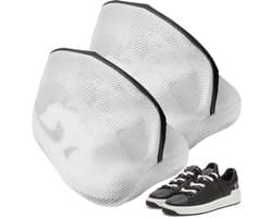 Set van 2 herbruikbare wasnetten voor schoenen met ritssluiting - Beschermende wasmachineschoenwaszakken - Universele maat 24x24x40 cm