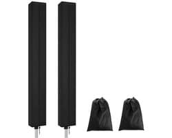 Droogmolenhoes - 2 stuks - Beschermhoes - Parapluhoes voor buiten - Oxford - Droogmolen Hoes Universeel - Geschikt voor Tuin, Binnenplaats, Buiten en op de Camping - 165x16x16 cm - Zwart