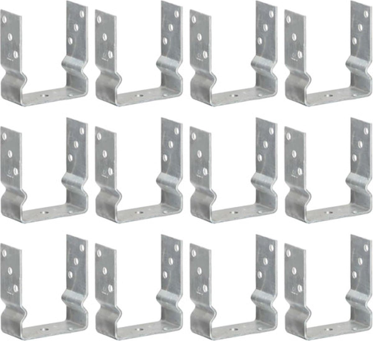 vidaXL Grondankers 12 st 12x6x15 cm gegalvaniseerd staal zilverkleurig — afbeelding 1