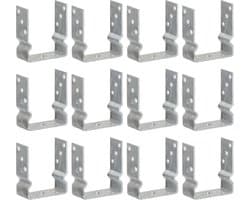 vidaXL Grondankers 12 st 12x6x15 cm gegalvaniseerd staal zilverkleurig — afbeelding 1