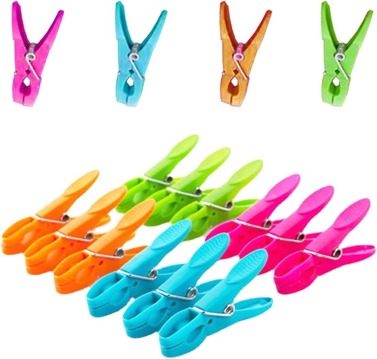 Inovra Plus - Wasknijpers set van 12, duurzame kunststof, windbestendig, sterke grip voor binnen en buiten, wasknijpers, wasgoed, was opknijpers. — afbeelding 1