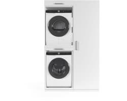 Wasophoogte® Wasmachine Kast Tokyo - Wasmachine verhoger - Wasmachine ombouw - 700(D)*1265(B)*2110(H) mm - Wit