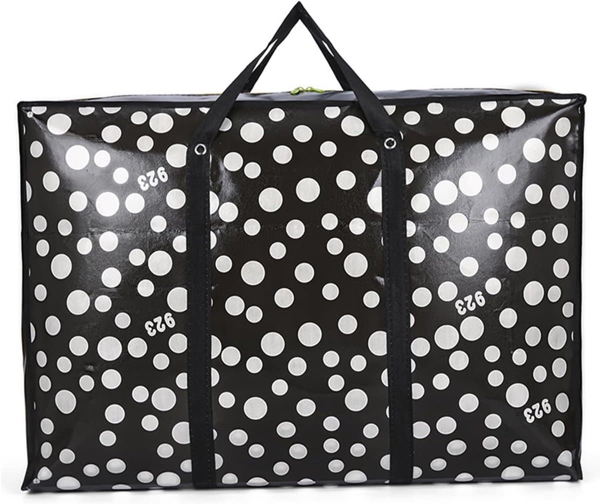 98L extra grote opbergzakken, waterdichte stofdichte herbruikbare tas met dubbele rits, voor verhuiskleding, kledingkastopslag, speelgoed, wasgoed, beddengoed (zwart) — afbeelding 1