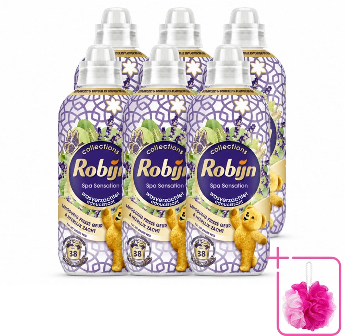 6 x Robijn – Wasverzachter – Intense Spa Sensation – 765 ml - Bulkverpakking - Wasverzachter - Douchemop - Eucalyptus — afbeelding 1