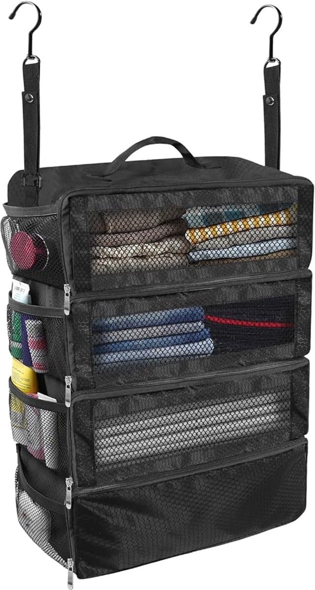 Kofferorganizer – Draagbare Hangende Reisschappen, Opvouwbare Hangende Pakkubussen voor Handbagagekoffers — afbeelding 1