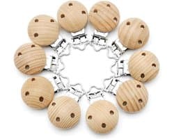 Houten Fopspenen Klemmen - 10 Stuks Met 3 Gaten