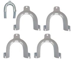 4 vaste beugels, universele ophangbeugel voor afvoerleidingen, wasmachines, vaatwassers, slanggeleiders, wasmachineaccessoires, wasmachine-afvoeradapters, antiknikbeschermingsslangen