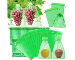 Druivenbeschermzakken 120 stuks - Fruitbescherming met Trekkoord 20x30 cm