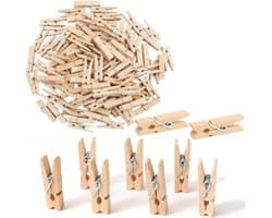Mini Houten Wasknijpers - 100 Stuks voor Foto's en Creatieve Projecten — afbeelding 1