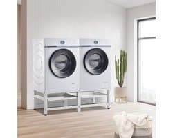 Wasmachine sokkel dubbel Bothel verhoger met planken