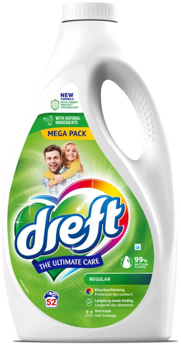 Dreft Vloeibaar Wasmiddel Regular 52 wasbeurten - 4 x 2,34 liter - Voordeelverpakking — afbeelding 1