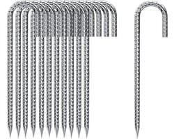 20 stuks verzinkt grondankers 30 cm J-vormige stabiele tentharingen - trampoline bevestiging camping tenten - luifels outdoor