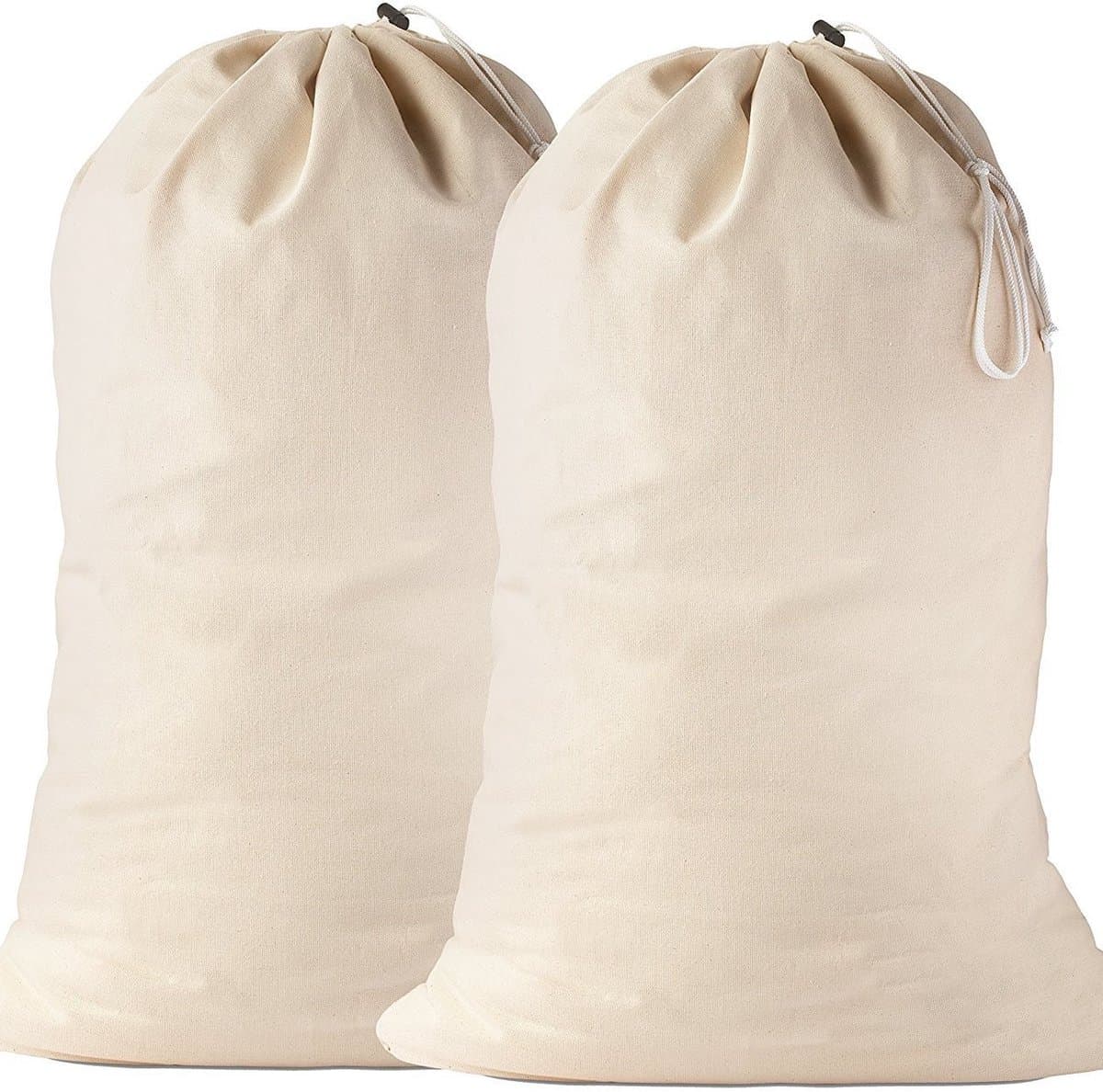 Set van 2 waszakken 91,5 x 61 cm 100% katoen - Extra grote, stevige waszak - Reiswasverzamelaar Herbruikbare wasbox Kledingzak Opberger — afbeelding 1