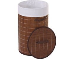 Wasmand 50 Liter bamboe bruin rond — afbeelding 1