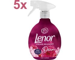 Lenor - Crease Releaser - Divine - Ruby Jasmine - Kreukverwijderaar - Textielvefrisser - Spray - 5x 500ml - Voordeelverpakking