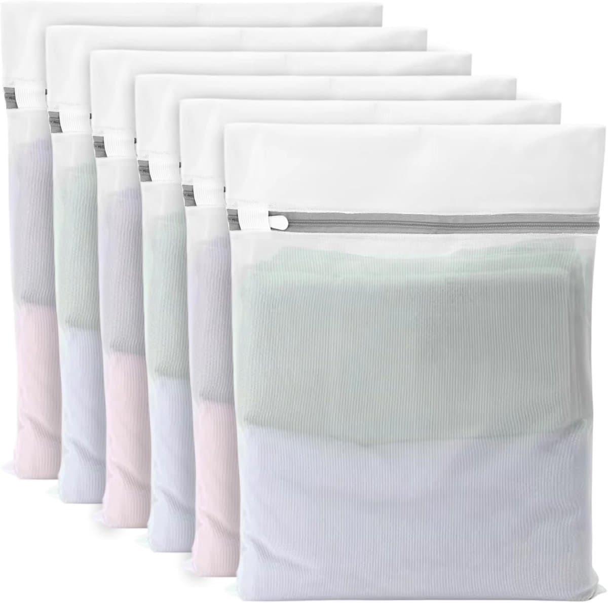 Set van 6 Wasnetten voor de Wasmachine, 40x30cm, Ideaal voor Fijne Was, Ondergoed en Kleding — afbeelding 1