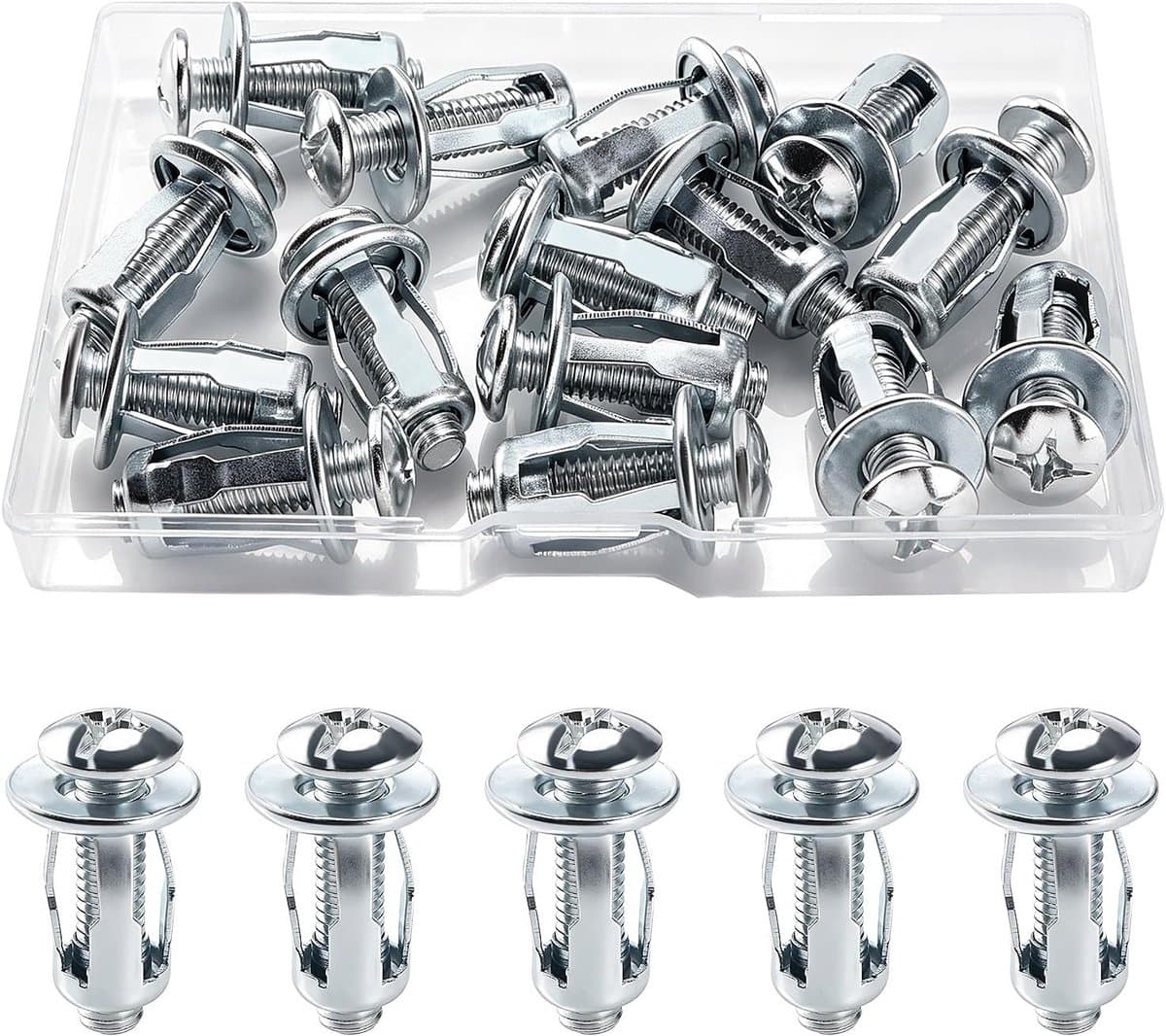 15 Stuks M6x25 mm Bloembladmoeren Expansiemoeren, Jack Nuts Petal Nuts, voor Holle Wanden, Reclameborden, Karton — afbeelding 1