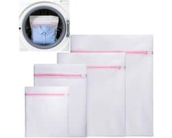 Wit waszakken set van 4, polyester wasnet voor wasmachine in maten S, M, L, XL, beschermt delicate kleding en voorkomt slijtage — afbeelding 1