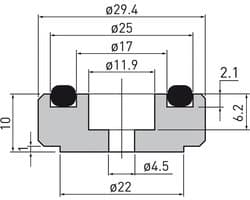 Apparaatpoten set - Hifi meubels - Trillingen dempen - Aluminium met rubber - 4 stuks - Zilver