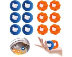SnelShoppen - 12 Stuks Lint Ballen Wasmachine - Dierenharen Verwijderaar - Lint Ballen voor Wasmachine - Effectieve Haar Absorptie - Geschikt voor Kle