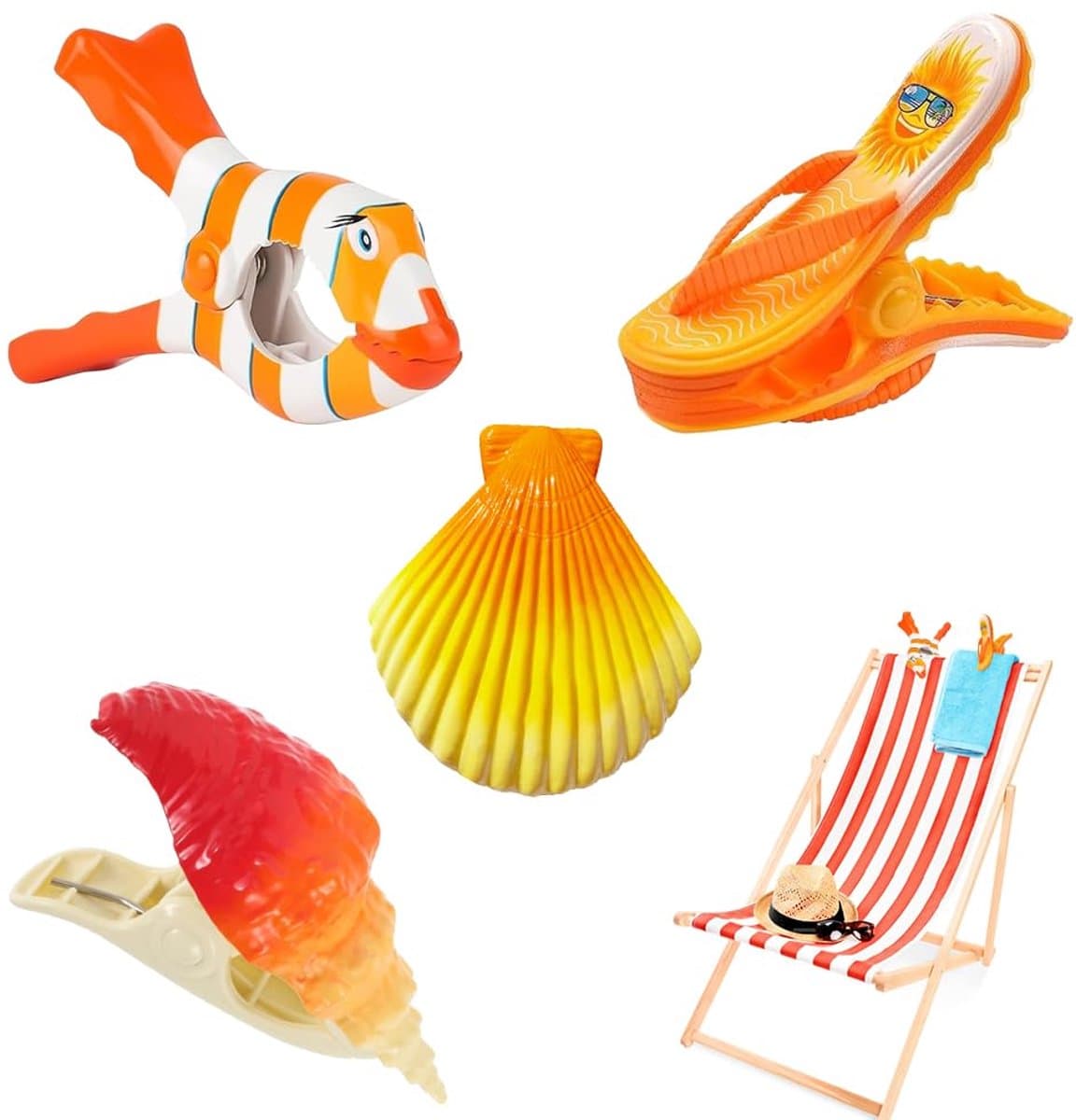 Wasknijpers, handdoekklemmen, strandhanddoekklemmen, groot, creatieve handdoekclips, tropische kunststof strandhanddoekklemmen, draagbare handdoekklemmen voor ligstoelen — afbeelding 1