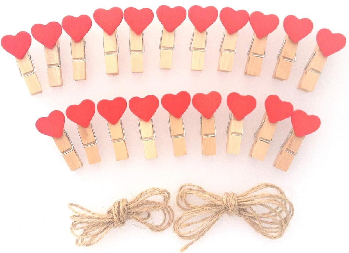Wasknijpers 20 Stuks en Jute Koord 2.4m — afbeelding 1