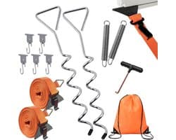SnelShoppen - Storm Tentluifel Set, Stormbeveiliging voor Luifels, Stormbanden met Grondankers, Touwbinders, 2 Verbindingmethoden, Accessoires voor Ka