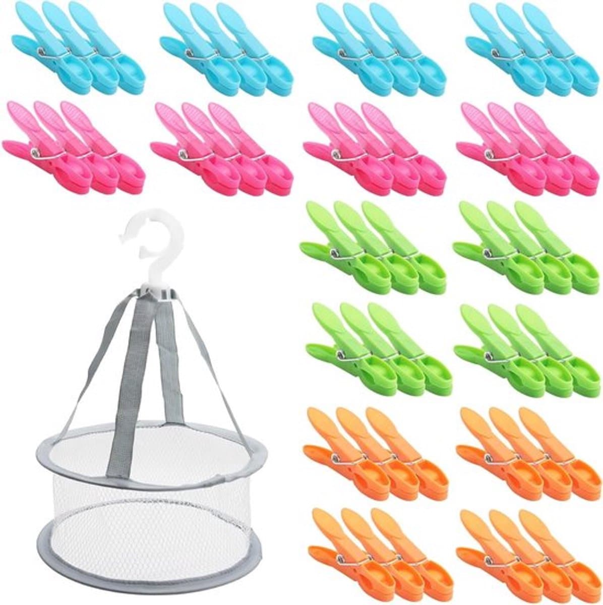 Kleurige plastic wasknijpers, ideaal voor wasmanden en wasknijperzakken, antislip en windbestendig, perfect voor handdoeken en kleding — afbeelding 1