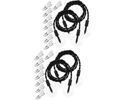 Kledinglijn Set - Reis Waslijn - Kleding Drogen - Inclusief Clips - 4 Stuks - Zwart Zilver