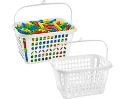Plasticforte Knijpermandje - 2x - wit - 20 x 25 cm - kunststof - wasknijpertasje/knijperzak — afbeelding 1