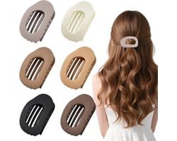 6 stuks platte haarclips voor dames, eendensnavel, haarspeld, dun haar, antislip haarklemmen, mat grote haarclip, sterke grip, vrouwenhaarspelden, voor dagelijks gebruik, sport